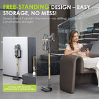 Linkifly XT1 Akku-Staubsauger, freistehender Staubsauger für Zuhause, lange Laufzeit, starke Saugkraft mit Touchscreen, Stabstaubsauger für Hartholzböden 